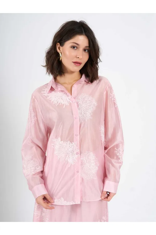 080781 Embroidered Oversize Shirt