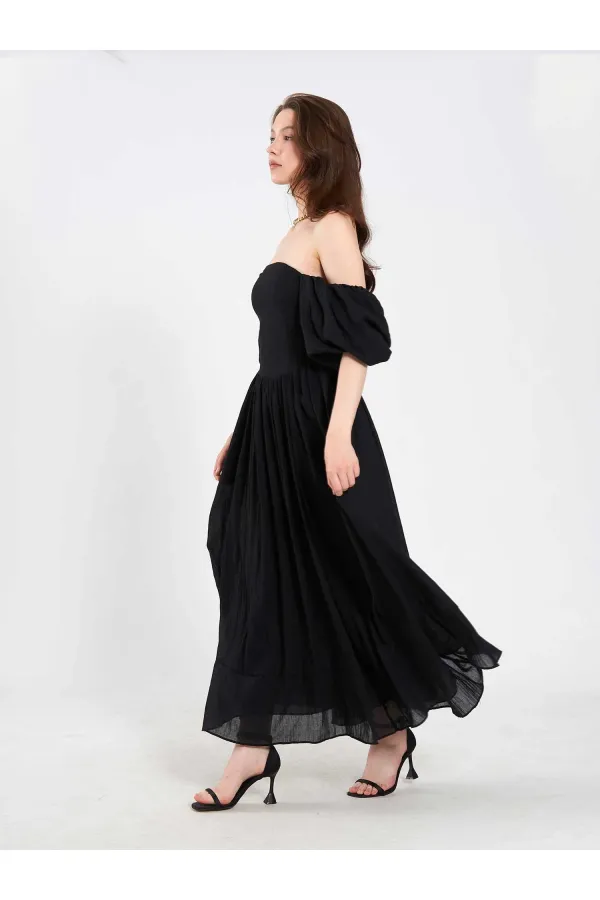111736 Balloon Sleeve Cotton Dress 111736 Balloon Sleeve Cotton Dress