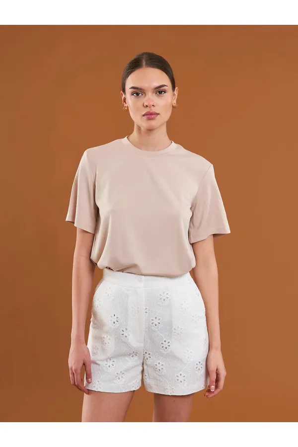 T-shirt oversize à col rond 050733