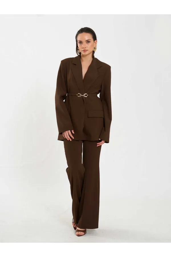 131060 Kemer Detaylı Oversize Ceket