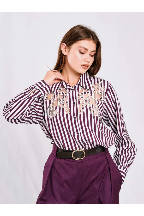 080716 Yakma Detaylı Gömlek