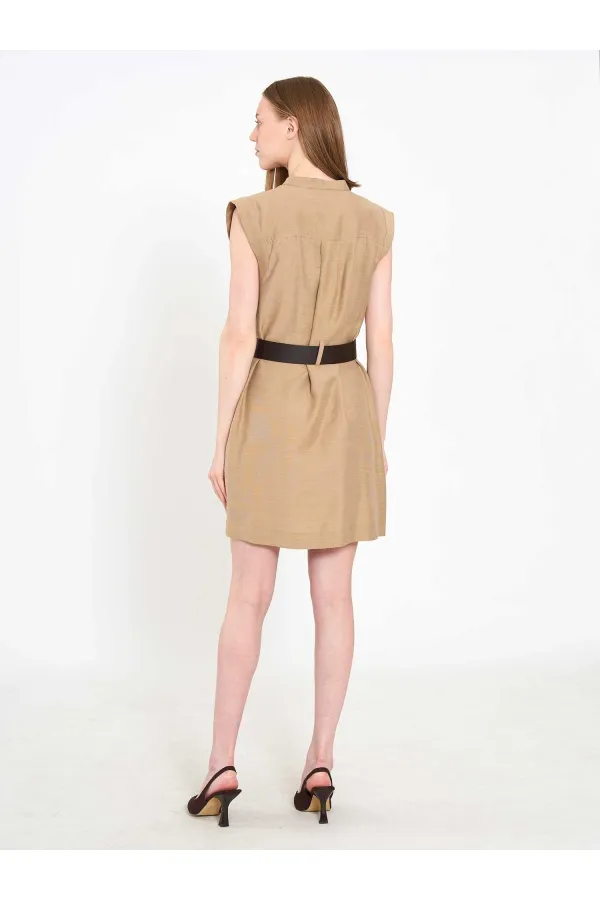 111720 Ayos Linen Mini Dress with Pocket Detail