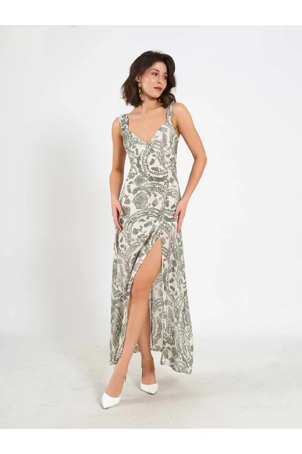 111557 Patterned Slit Dress