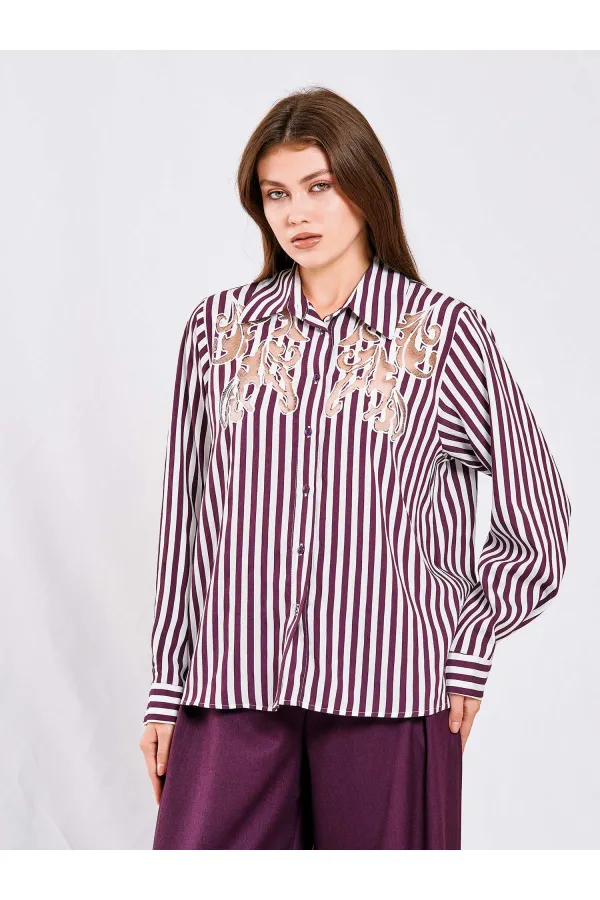 080716 Yakma Detaylı Gömlek