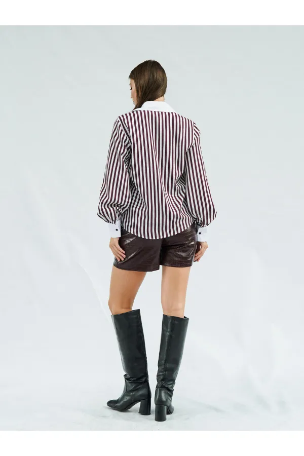 Chemise à col garni pour homme 080726