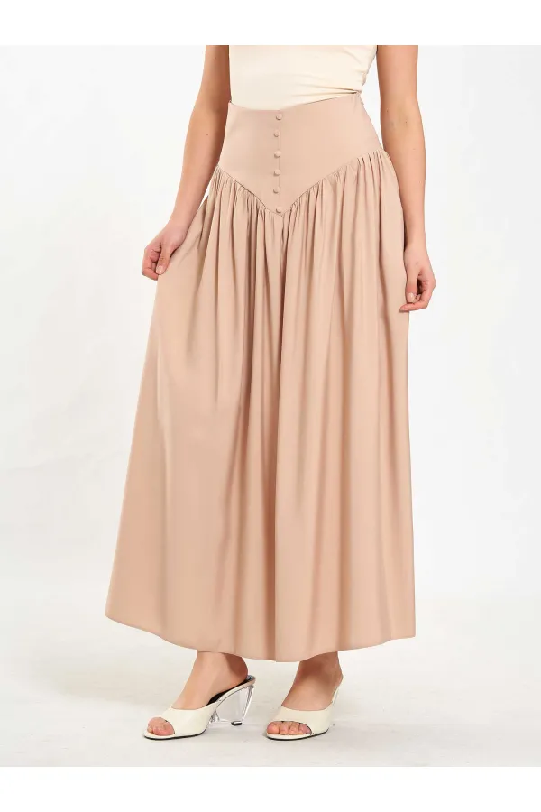 Jupe longue boutonnée sur le devant, style corset, référence 041171