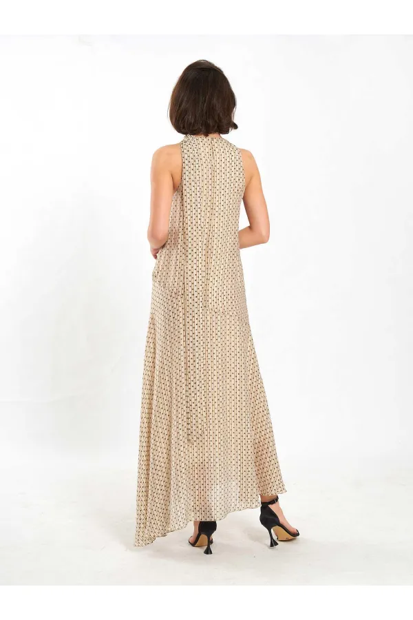 111709 Long Polka Dot Shawl Dress