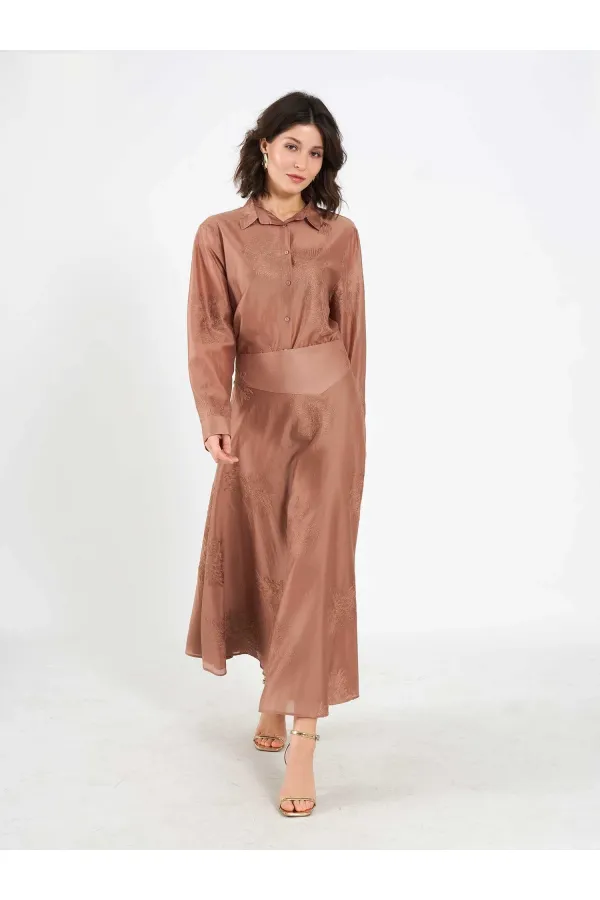 041192 Volanlı Midi Etek