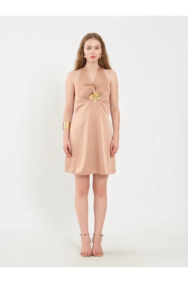 111644 Front Buckle Mini Dress