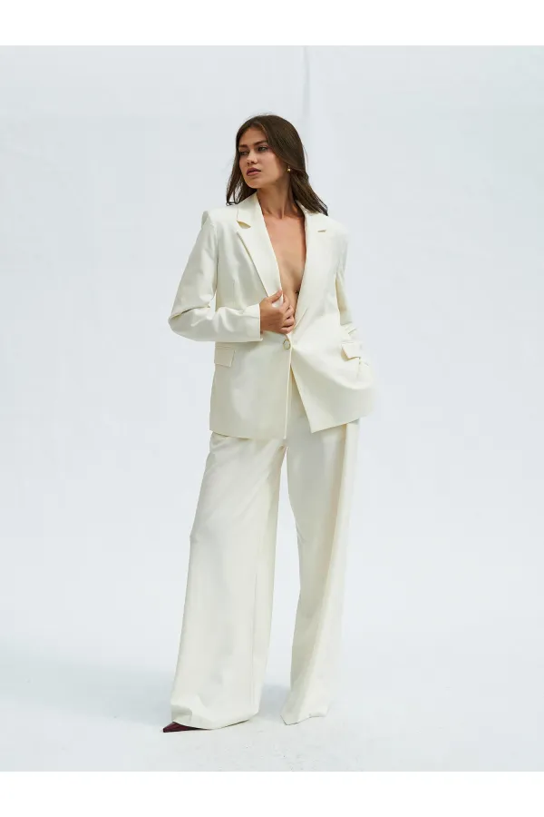 130984 Tek Düğmeli Blazer Ceket