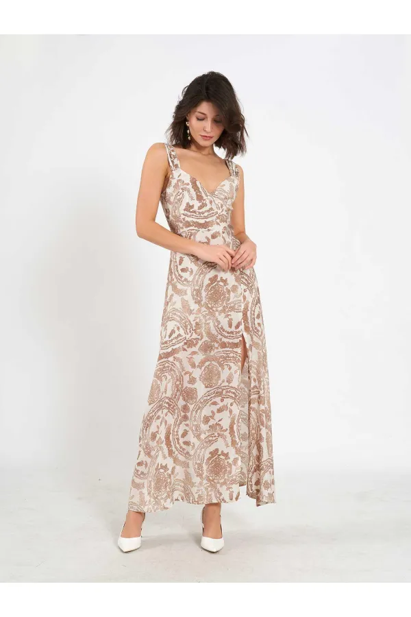 111557 Patterned Slit Dress