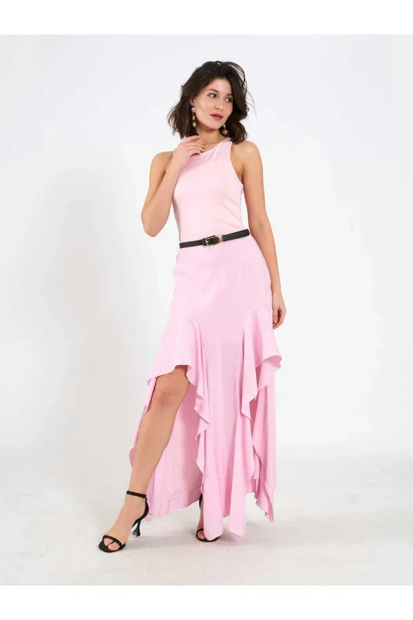 111711 Embellished Belted Dress