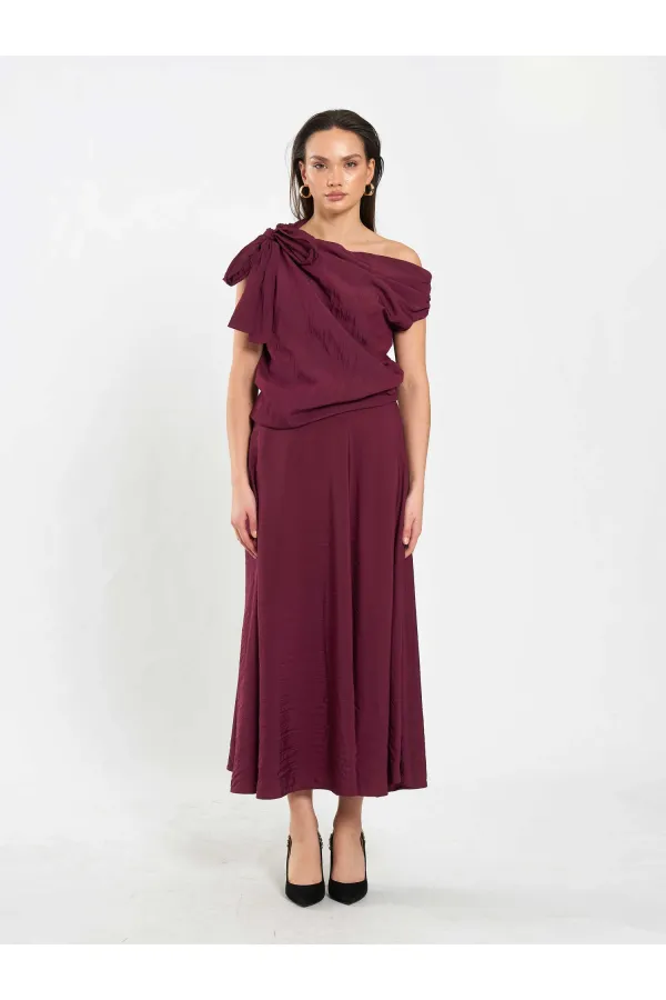 041162 Ruffled Midi Skirt
