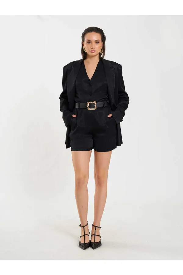 010874 Mini-shorts plissés