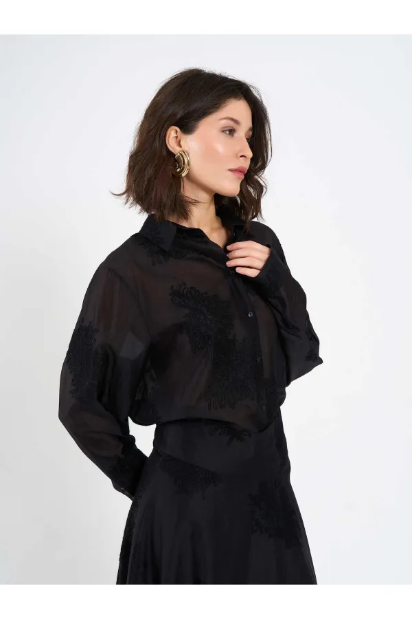 Chemise oversize brodée 080781
