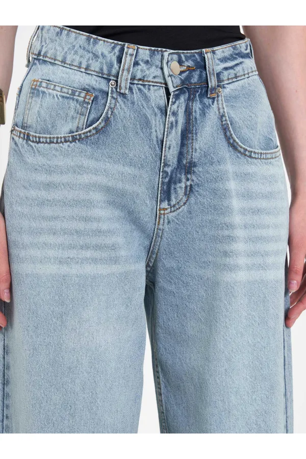 031668 Wide Leg Denim Trousers