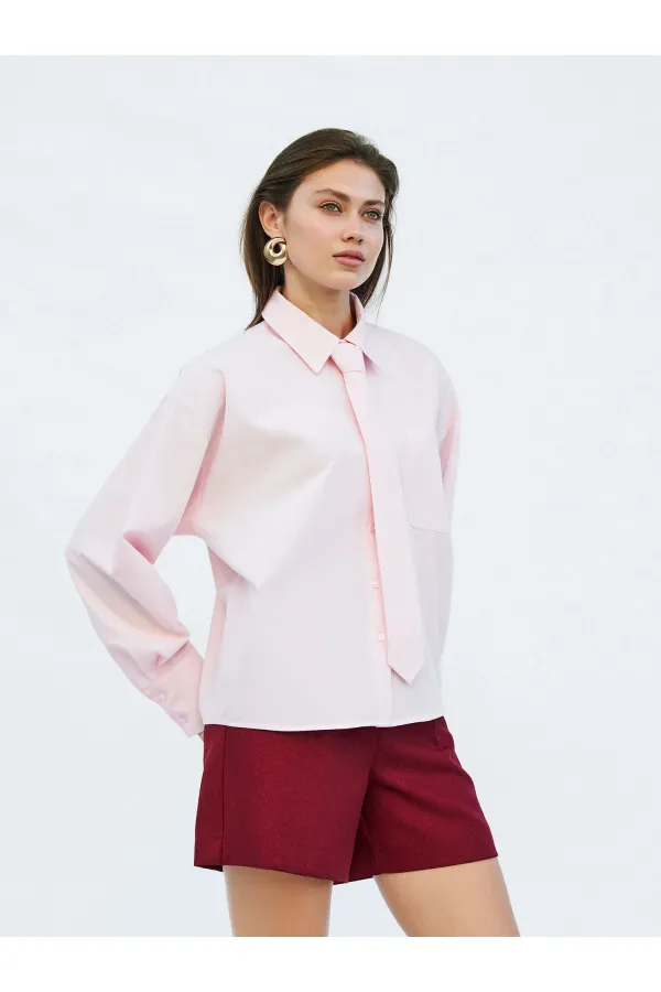 080733 Kravatlı Tek Cep Gömlek