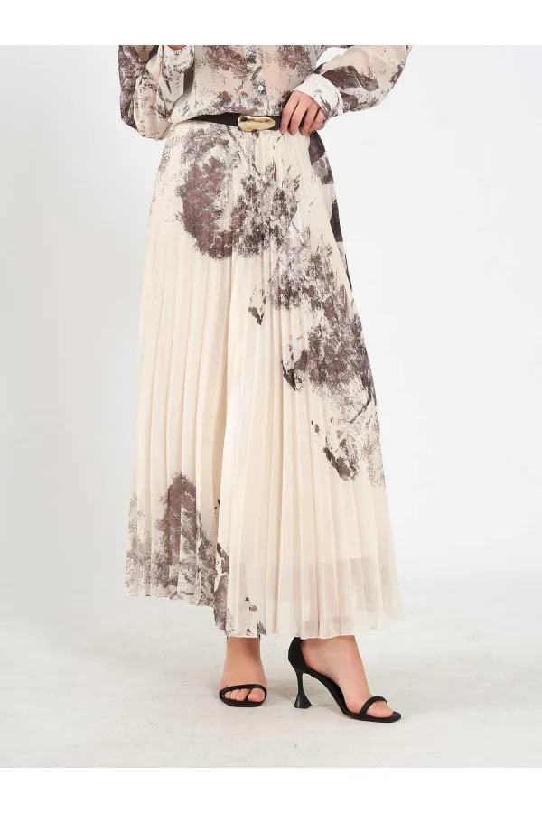 Jupe plissée effet aquarelle 041189