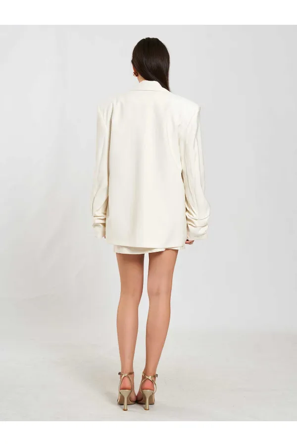 131046 Veste oversize à manches plissées