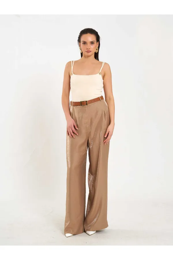 031660 Single Pleated Wide Belt Trousers