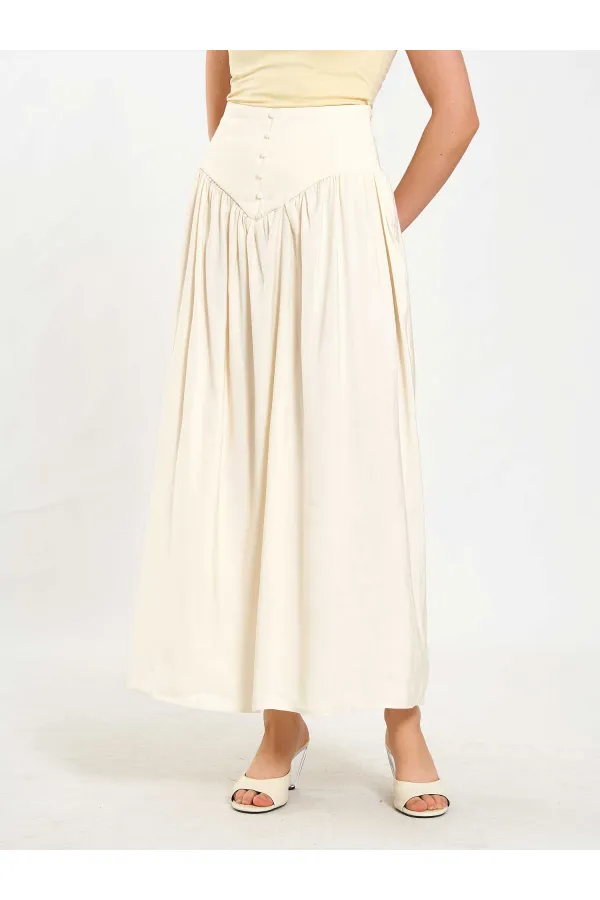 Jupe longue boutonnée sur le devant, style corset, référence 041171