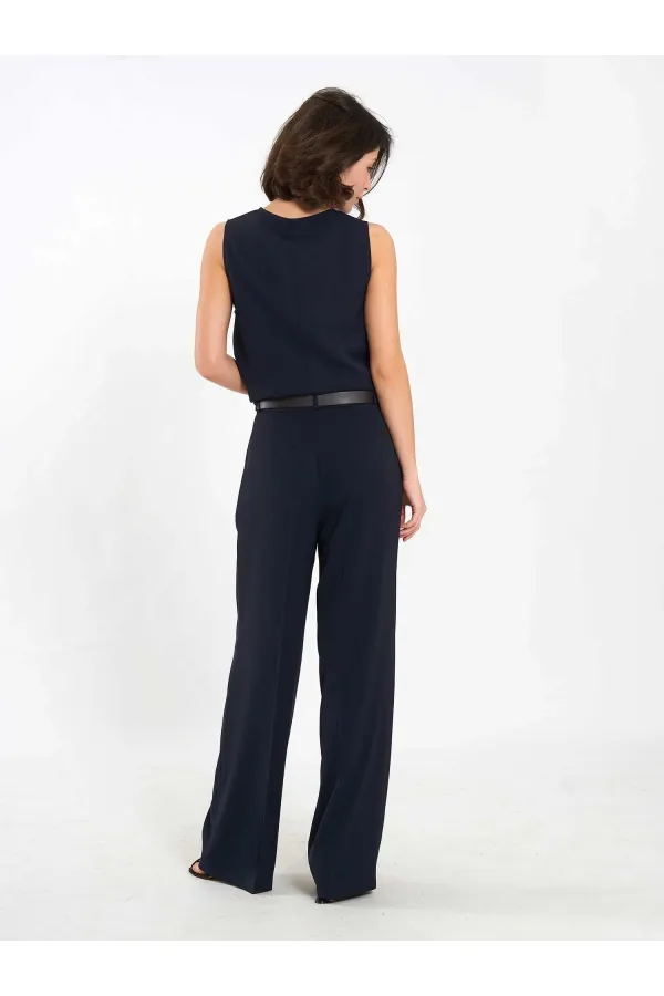 Pantalon droit à ceinture 031661