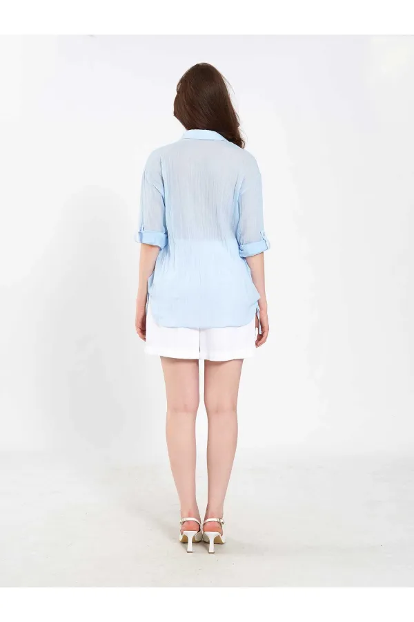 080825 Cotton Shirt with Hem 080825 Cotton Shirt with Hem