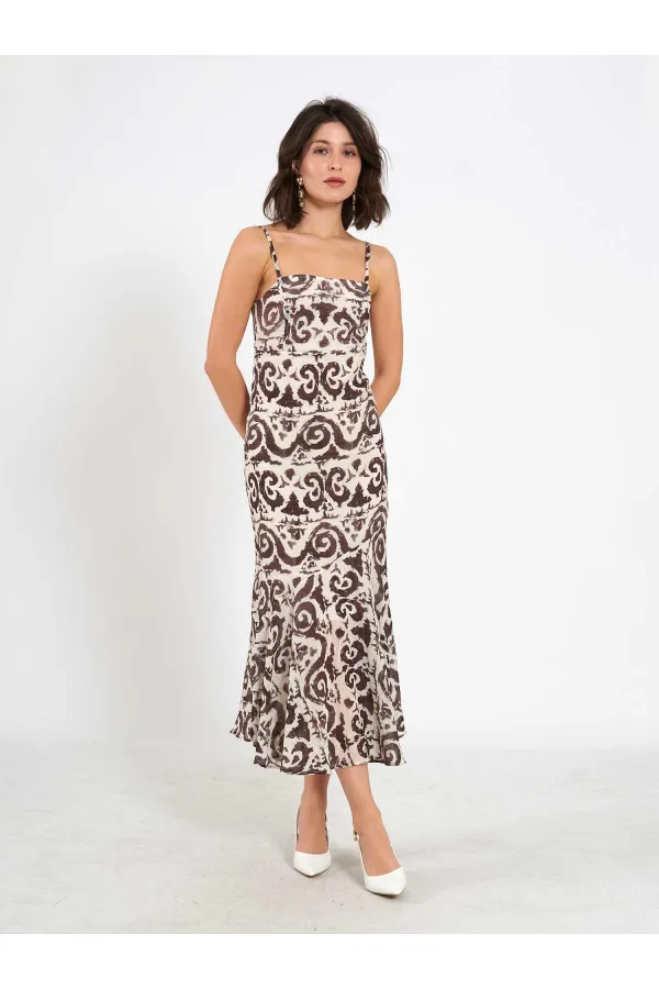 111460 Strappy Patterned Dress