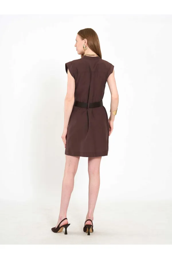 111720 Ayos Linen Mini Dress with Pocket Detail