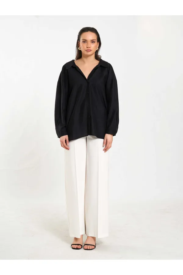 Chemise oversize à col ouvert 080811