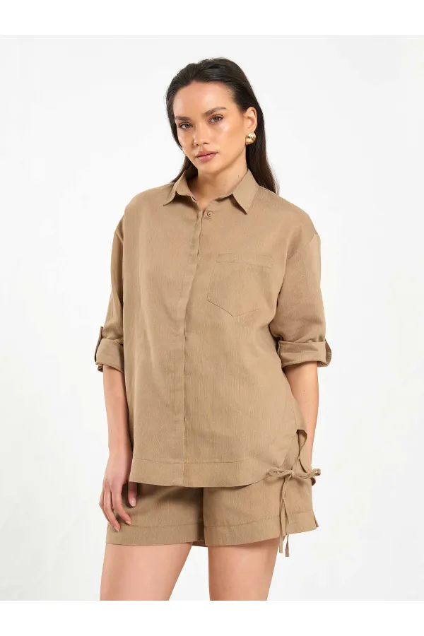 080783 Etek Pervazlı Gömlek