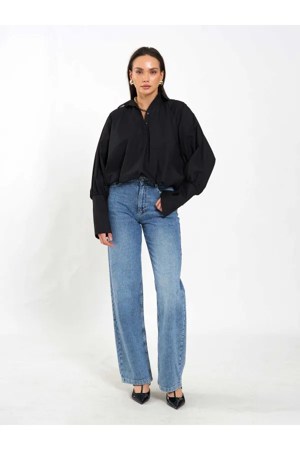 080795 Balon Poplin Gömlek