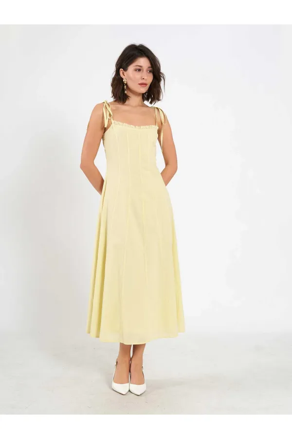 111554 Ruffled Voile Midi Dress