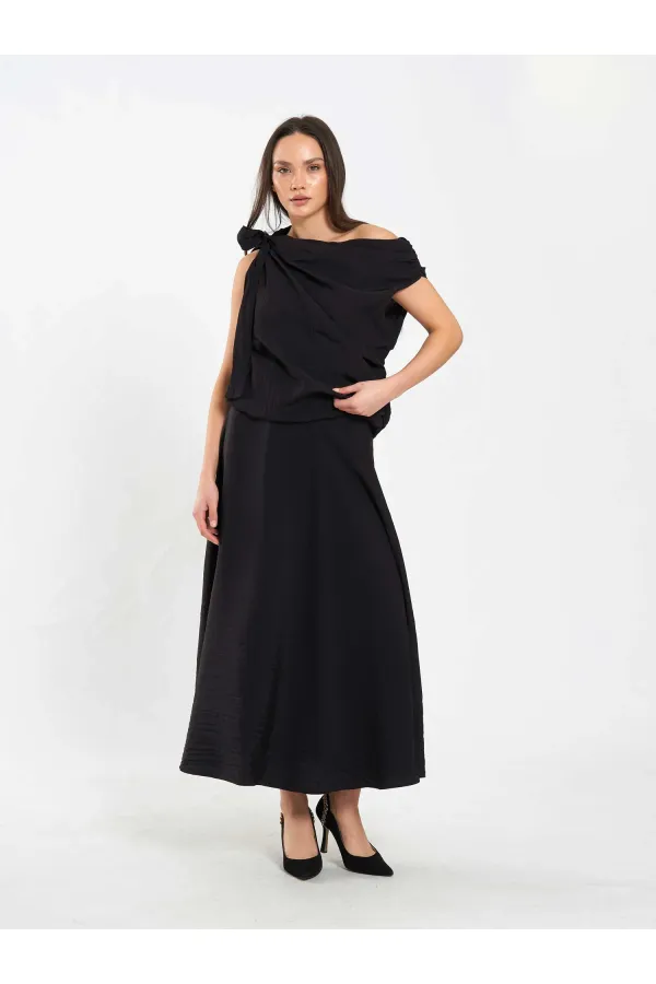 Jupe midi à volants 041162