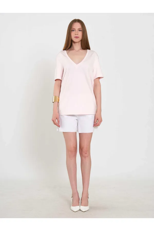 050736 V-Neck Knitted T-Shirt