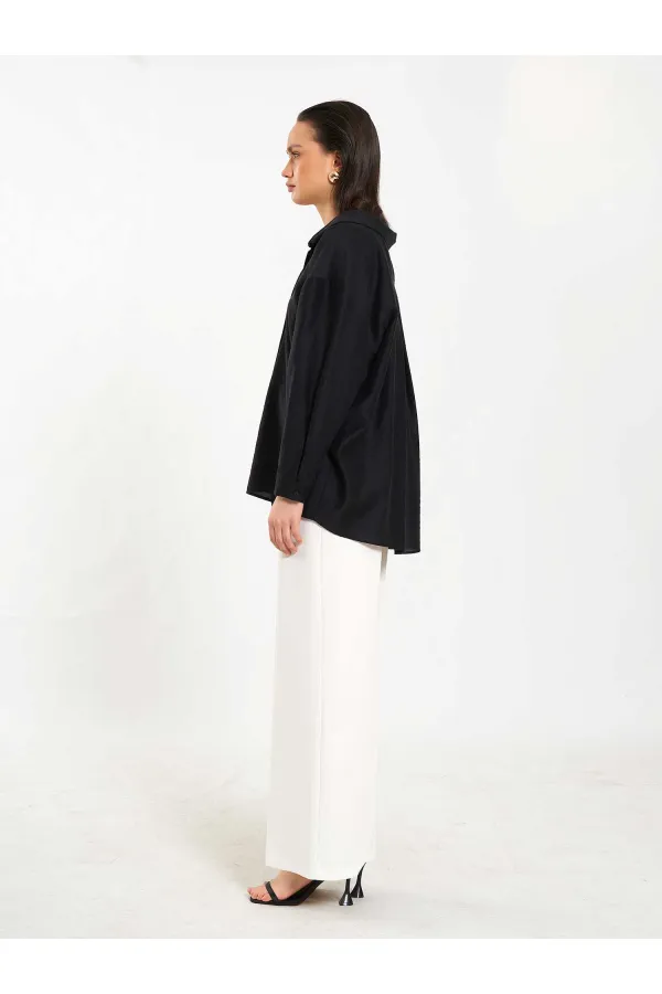 Chemise oversize à col ouvert 080811