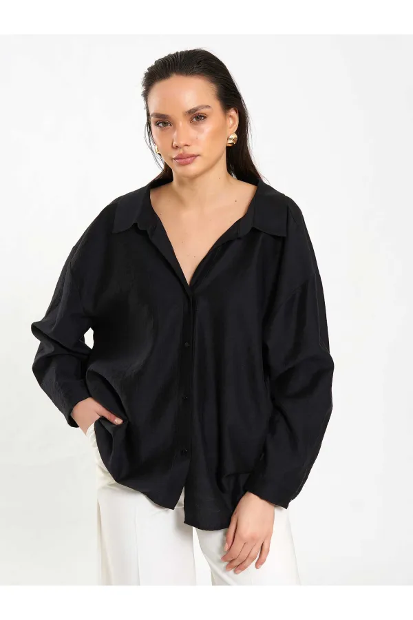 Chemise oversize à col ouvert 080811