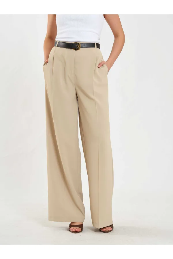 031655 Tek Pileli Düz Paça Pantolon