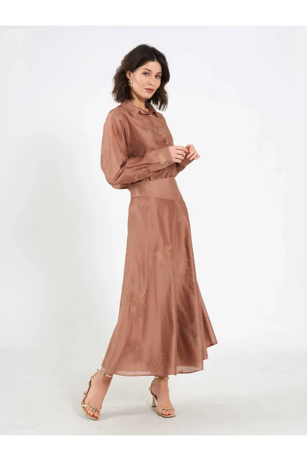 041192 Volanlı Midi Etek