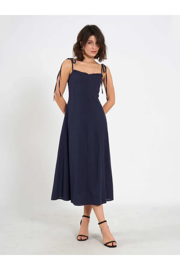 111554 Ruffled Voile Midi Dress