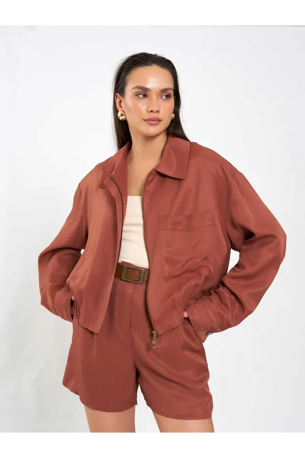 160897 Veste bomber à poche unique
