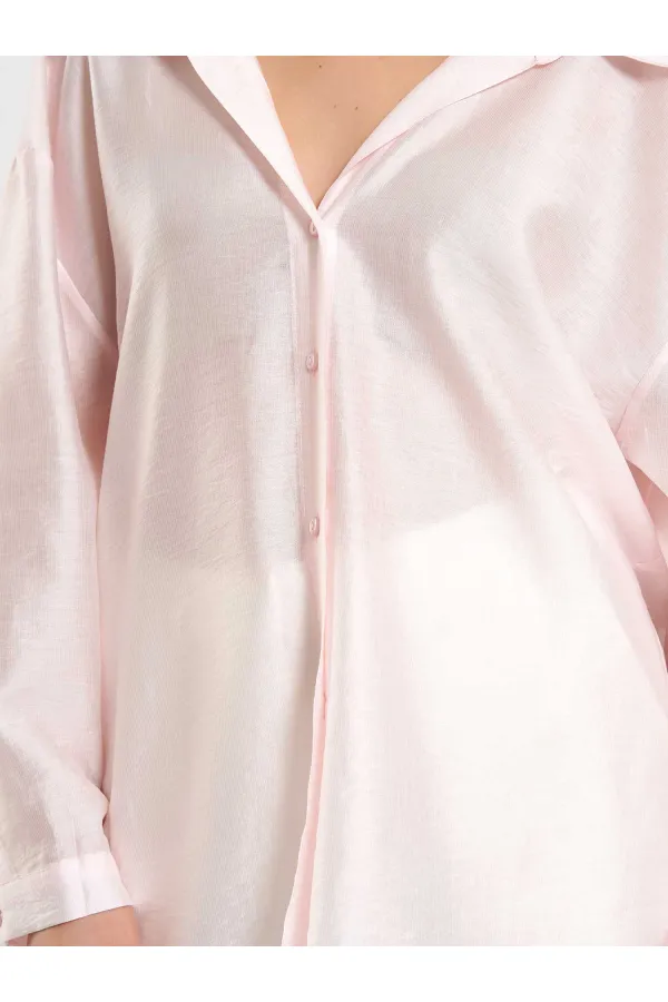 Chemise oversize à col ouvert 080811