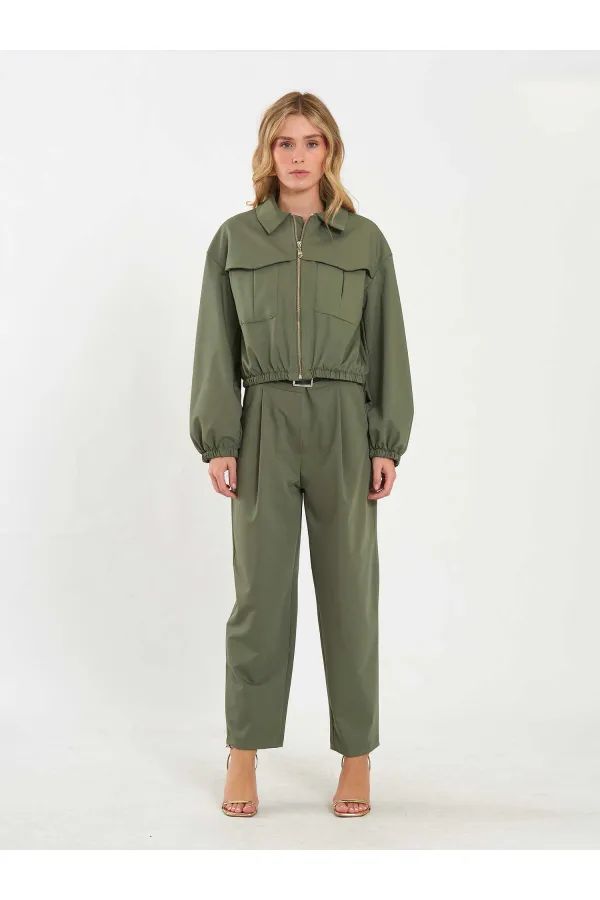 160896 Veste bomber à fermeture éclair frontale