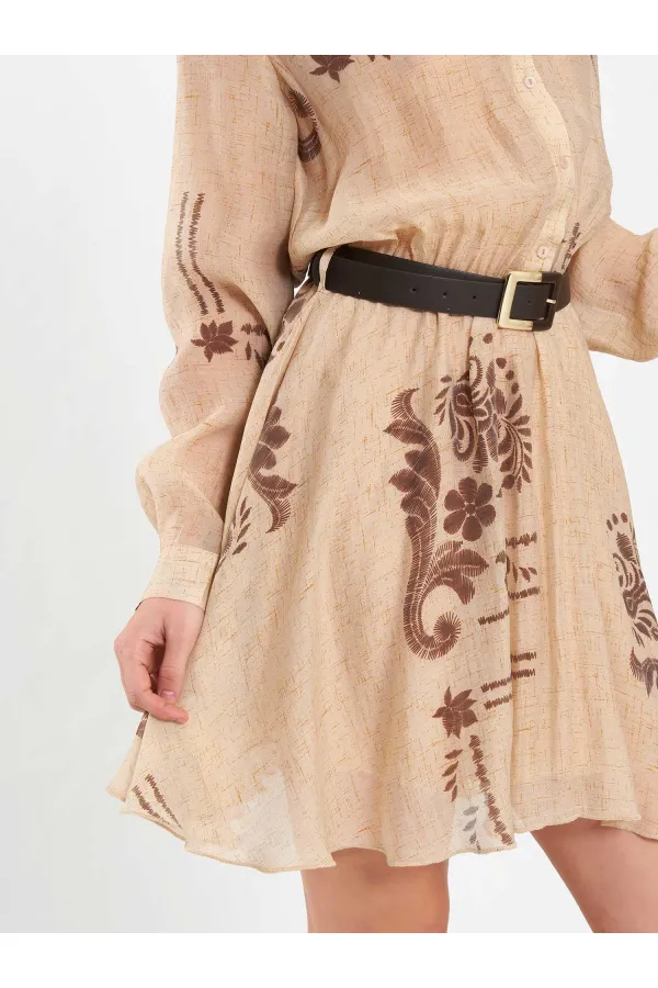 Robe à motifs 111713 avec taille élastique