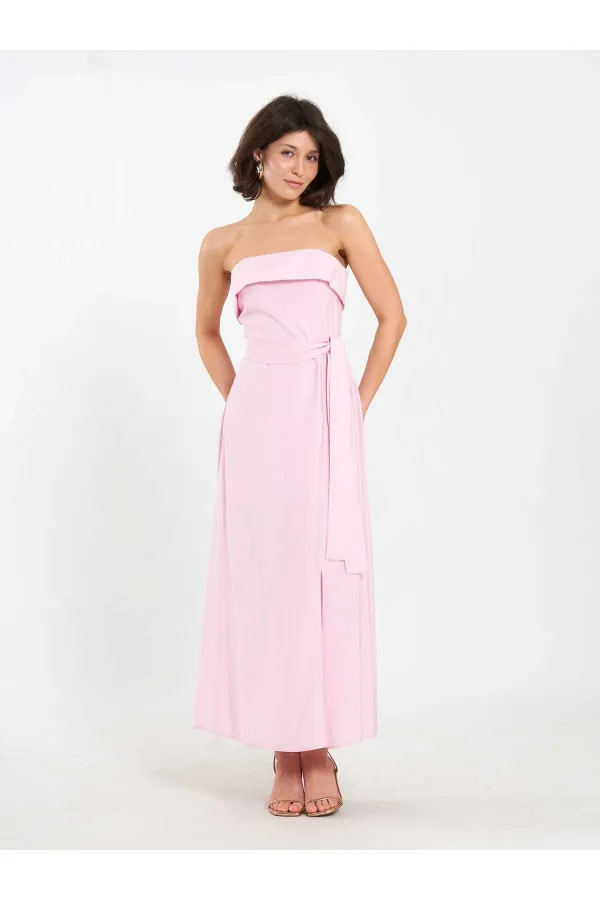 111706 Strapless Dress with Slit