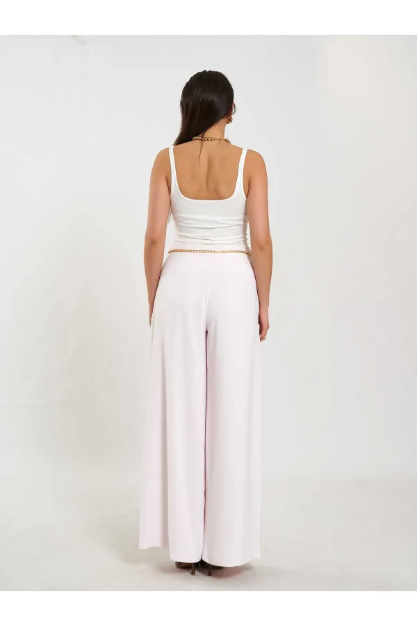 031641 Double Pleated Trousers with Trim