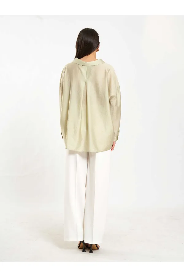 Chemise oversize à col ouvert 080811