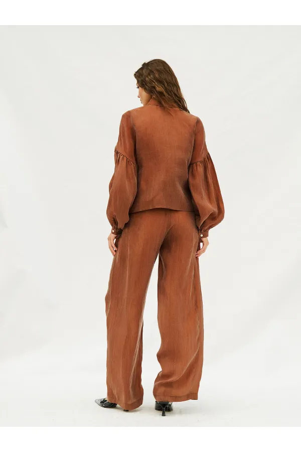 220579 Balloon Sleeve Shirt and Trouser Set