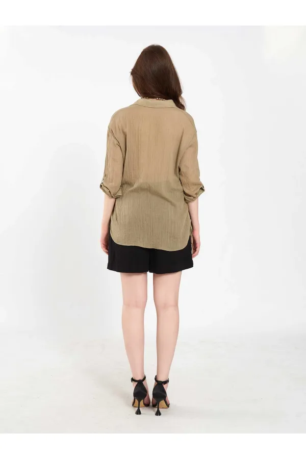 080825 Cotton Shirt with Hem 080825 Cotton Shirt with Hem