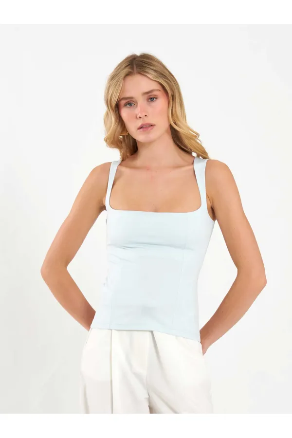 071857 Square Neck Strappy Blouse